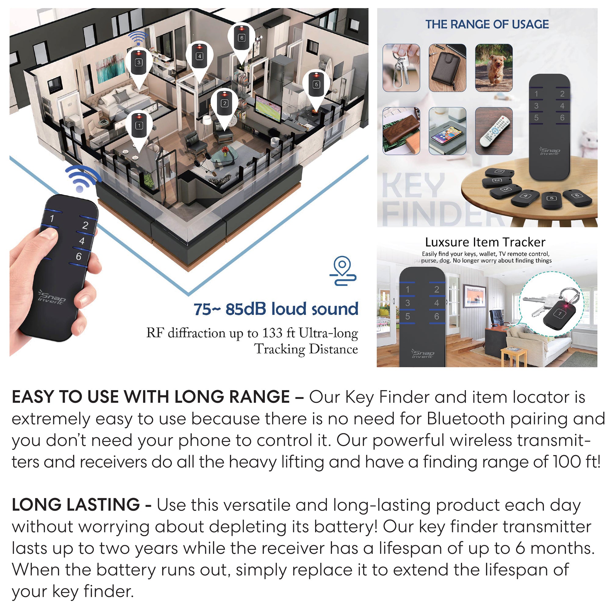 Key Finder Tag trackers - Beeper Locator to Find TV Remote Control ...