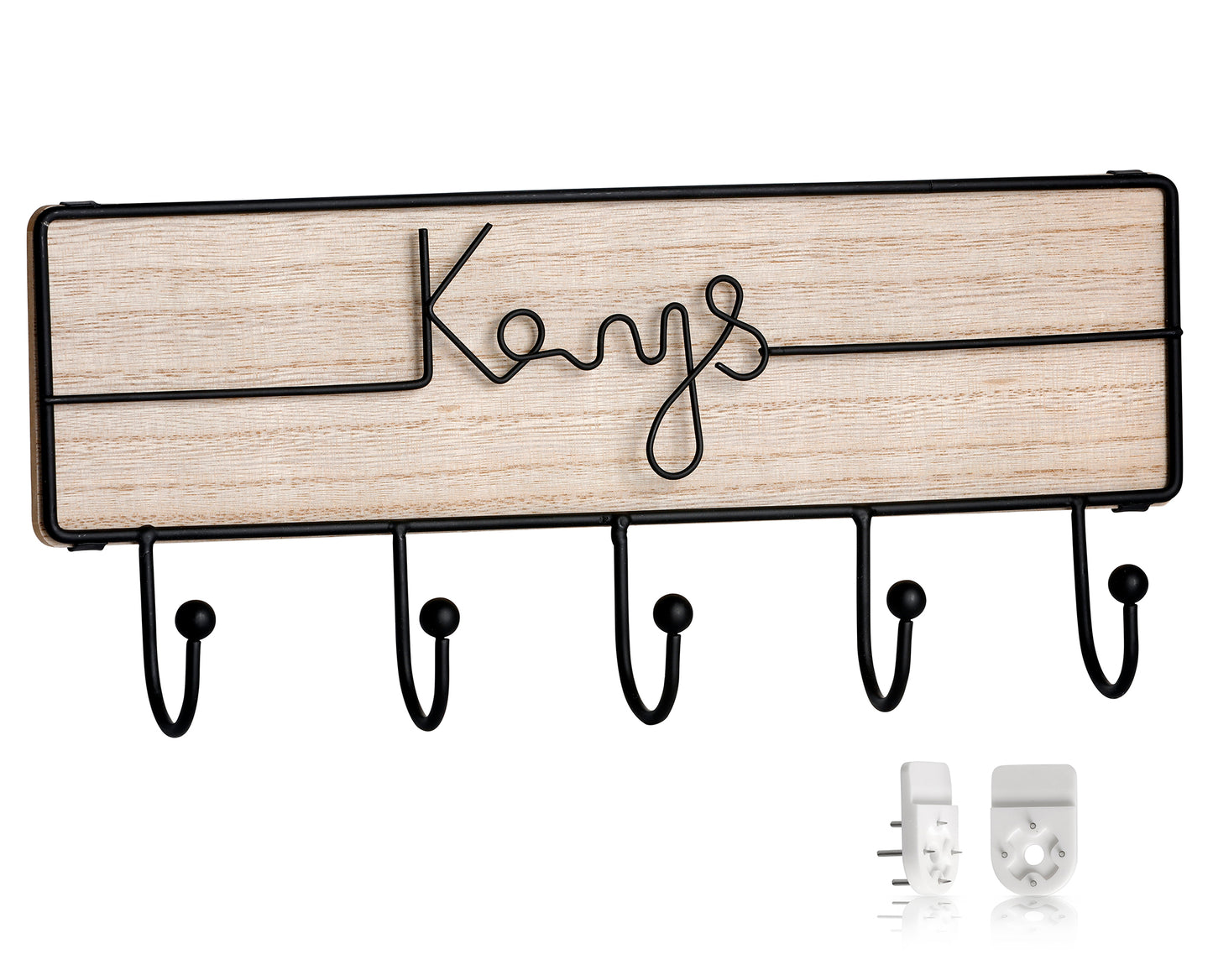 8771 - Metal and wooden key holder