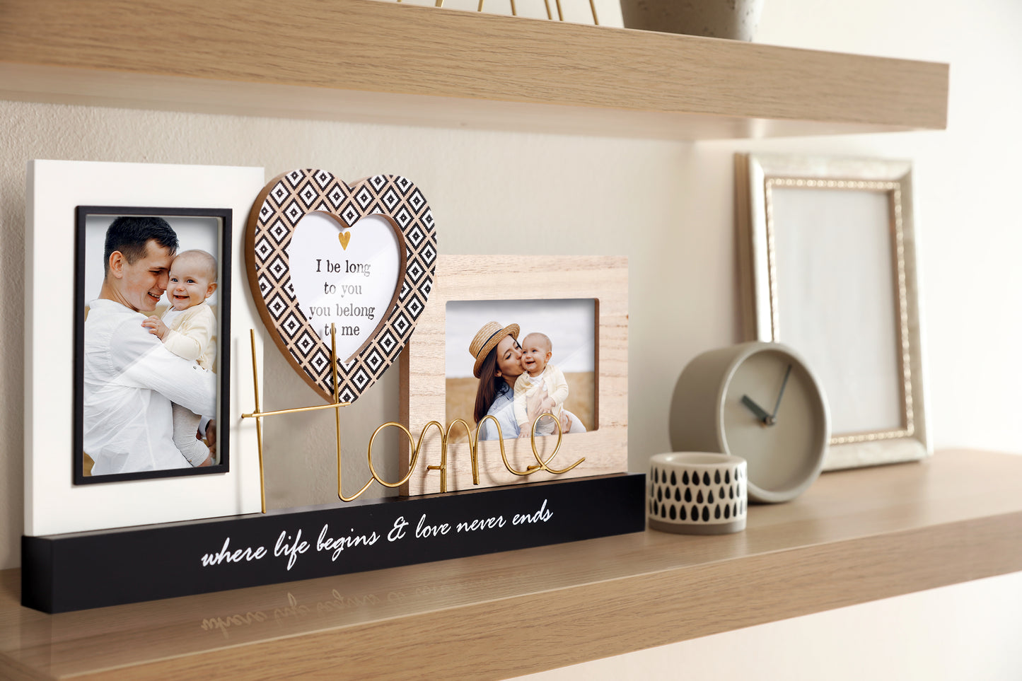 Photo Frame 4X6" - heart shape ‘I belong to you, you belong to me’ Posters - Wooden Wall Art Décor 3D Picture Shadow box frame, New Home Décor, Gift for loved one, Gift for friend